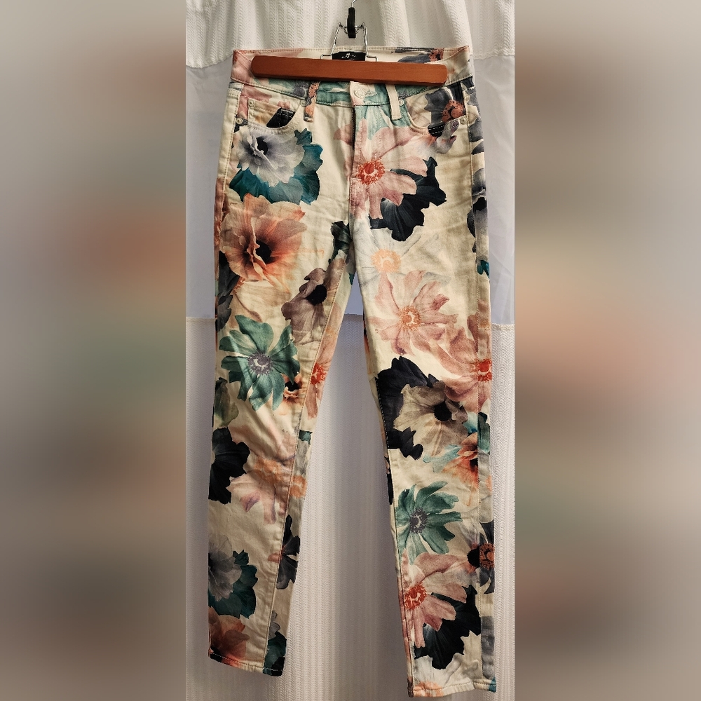 7 For all  Mankind floral jeans